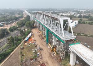 Steel Girder Launching in Progress at GAD- 31, Kheda District, December 2023