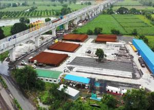Track construction base (TCB) near Surat, Gujarat, August 2024