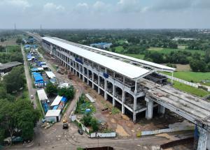 Under construction Anand Bullet Train station, August 2024