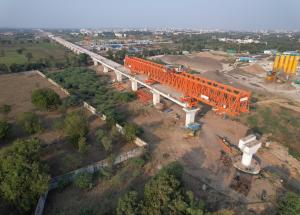 Viaduct construction through SBS (Over-slung), Bharuch District, February 2024