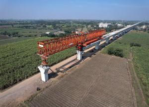 Viaduct construction through SBS (Over-slung), Surat District, February 2024