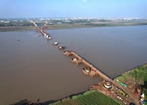 Well Foundation Work at Narmada River, Bharuch District, December 2023