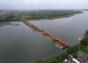 Well Foundation Work at Narmada River, Bharuch District, September 2023