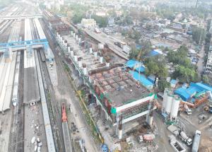 Work in Progress at Ahmedabad Bullet Train Station, December 2023