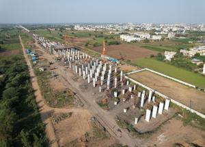 Work in Progress at Bharuch Bullet Train Station, Bharuch District, November 2023