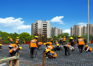 Work in Progress at Sabarmati Bullet Train STation