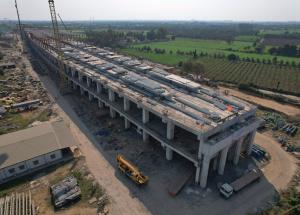 Work in Progress at Surat Bullet Train Station, Surat District, February 2024