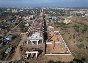 Work in Progress at Vapi Bullet Train Station, Valsad District, February 2024