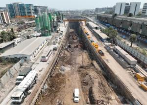 Mumbai Bullet Train Station – Excavation and Slab reinforcement work in progress for Mumbai Ahmedabad Bullet Train project