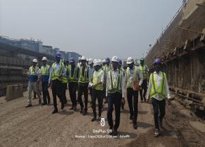 Shri Vivek Kumar Gupta, MD/NHSRCL, along with senior officials inspected the ongoing construction works of Mumbai Bullet Train station site on 3rd April 2025