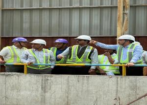 Shri Vivek Kumar Gupta, MD/NHSRCL, along with senior officials inspected the ongoing construction works of Mumbai Bullet Train station site on 3rd April 2025