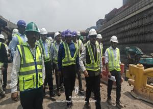 Shri Vivek Kumar Gupta, MD/NHSRCL, along with senior officials inspected the ongoing construction works of Mumbai Bullet Train station site on 3rd April 2025
