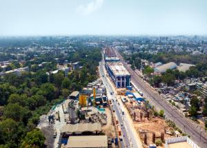 Work is in progress at Vadodara Bullet Train station