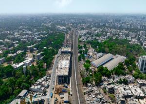 Work is in progress at Vadodara Bullet Train station