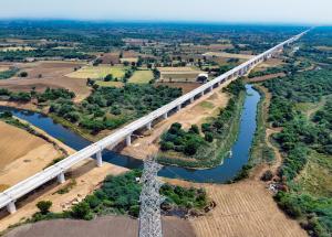 Bullet Train alignment transversing Vishwamitri River in Vadodara, Gujarat