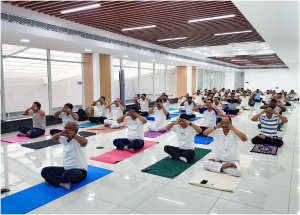 On International Yoga Day 2025, NHSRCL employees across various offices came together to celebrate the timeless practice of yoga