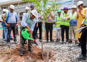 Tree plantation drive at Anand Bullet Train Station site, marking a green beginning for the Mumbai-Ahmedabad Bullet Train Stations