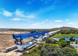 Under construction viaduct at Valsad district for Mumbai-Ahmedabad Bullet Train corridor