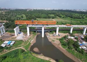 Completion of River Bridge on Vishwamitri River for Mumbai Ahmedabad Bullet Train Project
