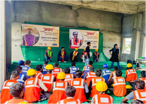 Interactive Nukkad Natak performances under the initiative ‘प्रयास’ conducted across Bullet Train construction sites on 18th August 2025
