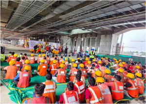 Interactive Nukkad Natak performances under the initiative ‘प्रयास’ conducted across Bullet Train construction sites on 18th August 2025