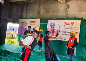 Interactive Nukkad Natak performances under the initiative ‘प्रयास’ conducted across Bullet Train construction sites on 18th August 2025