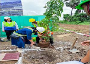 NHSRCL organized a tree plantation drive at Surat Bullet Train Station on 31st July 2025