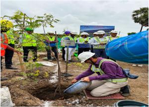 NHSRCL organized a tree plantation drive at Surat Bullet Train Station on 31st July 2025