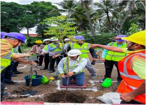 NHSRCL organized a tree plantation drive at Surat Bullet Train Station on 31st July 2025