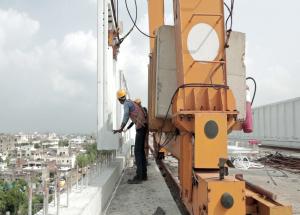 Noise Barrier installation work in progress on Mumbai Ahmedabad Bullet Train viaduct