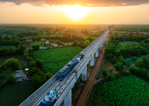 Track work in progress in Anand district for Mumbai Ahmedabad Bullet Train project