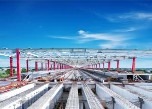 Under-construction Bharuch Bullet Train station for Mumbai-Ahmedabad Bullet Train corridor