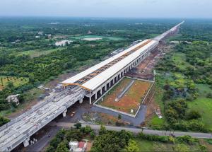 Under-construction Bilimora Bullet Train station for Mumbai-Ahmedabad Bullet Train project