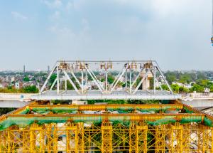 60 m long steel bridge launched in Ahmedabad district over western railway laundry for Mumbai-Ahmedabad Bullet Train project