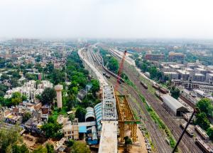 60 m long steel bridge launched in Ahmedabad district over western railway laundry for Mumbai-Ahmedabad Bullet Train project