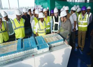 Shri Ashwini Vaishnaw, Hon'ble Minister of Railways visited key construction sites of Mumbai–Ahmedabad Bullet Train project in Sabarmati, Ahmedabad on 9th October 2025