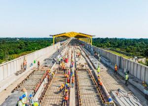 Track work in progress at Bilimora Bullet Train station