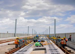 Track work in progress at Surat for Mumbai Ahmedabad Bullet Train project