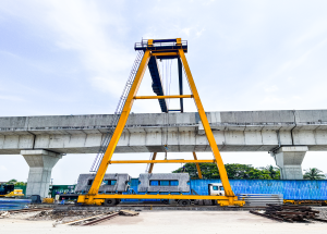 Track slabs are ready to be installed on viaduct for Mumbai-Ahmedabad Bullet Train project