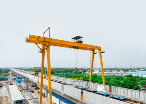Track slabs are ready to be installed on viaduct for Mumbai-Ahmedabad Bullet Train project