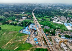 Track works in progress in Anand district for Mumbai Ahmedabad Bullet Train project