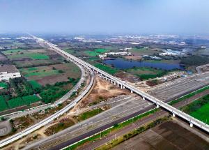 Work in progress at Surat for Mumbai Ahmedabad Bullet Train project