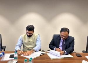 Contract agreement signing for construction works related to Multi-Modal Integration & Station Plaza Development for Mumbai-Ahmedabad Bullet Train project