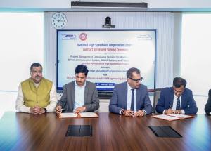 Contract agreement signing for Project Management Consultancy Services for  Signalling & Telecommunication System, SCADA System, and Ticketing System of Mumbai–Ahmedabad Bullet Train Project