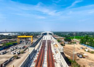 Turnout installation is currently underway near Anand Bullet Train Station for Mumbai-Ahmedabad Bullet Train project