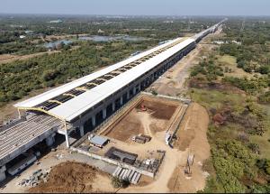 Work in progress at Bilimora Bullet Train station for Mumbai-Ahmedabad Bullet Train project