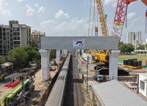 Heaviest portal beam launched over Indian Railway tracks in Ahmedabad on 8th April 2026