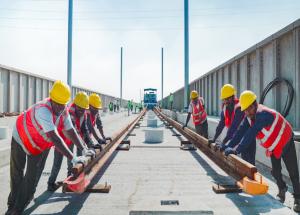 Track work in progress in Anand district for Mumbai Ahmedabad Bullet Train project