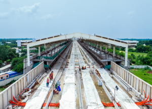 Work in progress at Anand Bullet Train station
