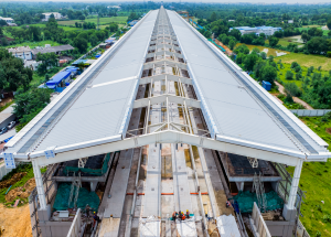 Work in progress at Anand Bullet Train station